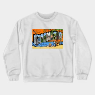 Greetings from Kalamazoo, Michigan - Vintage Large Letter Postcard Crewneck Sweatshirt